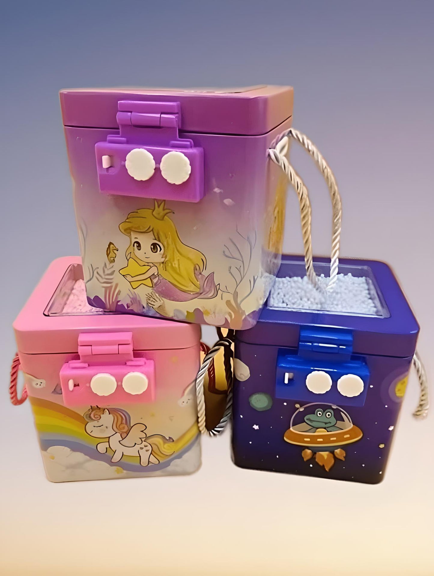 MM Toys Unicorn/Mermaid Themed Coin Box Piggy Bank for Kids, Secure Money Bank with Password - Color May Vary