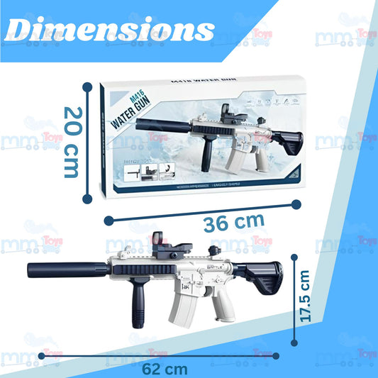 MM Toys Electric Water Gun, M416 Powerful Long Range Shooting Water Blaster, Automatic Water Gun for Kids & Adults, Summer Pool & Beach Toy - Multicolor