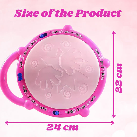 Electronic Musical Drum with Lights Toy for Kids Two Sticks Included 168-23 Flash Drum For 2 To