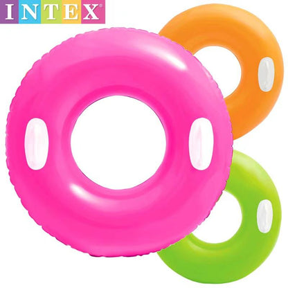 Intex 59258 - Inflatable Swim Tube with Two Handles | Ideal for Ages 8-13 | 30-inch Diameter | Color May Vary | MM TOYS