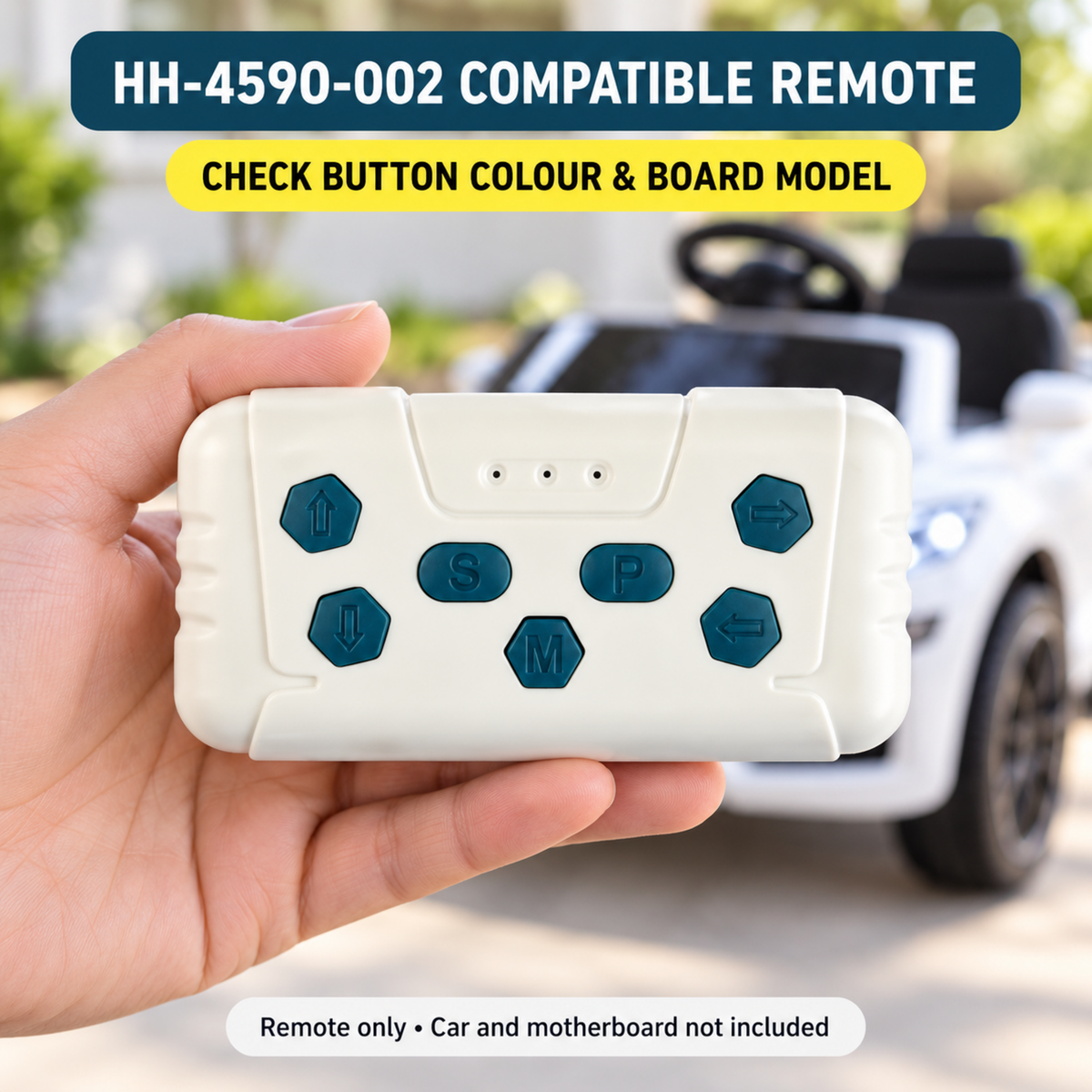 HH-4590-002 kids ride-on car remote shown in use