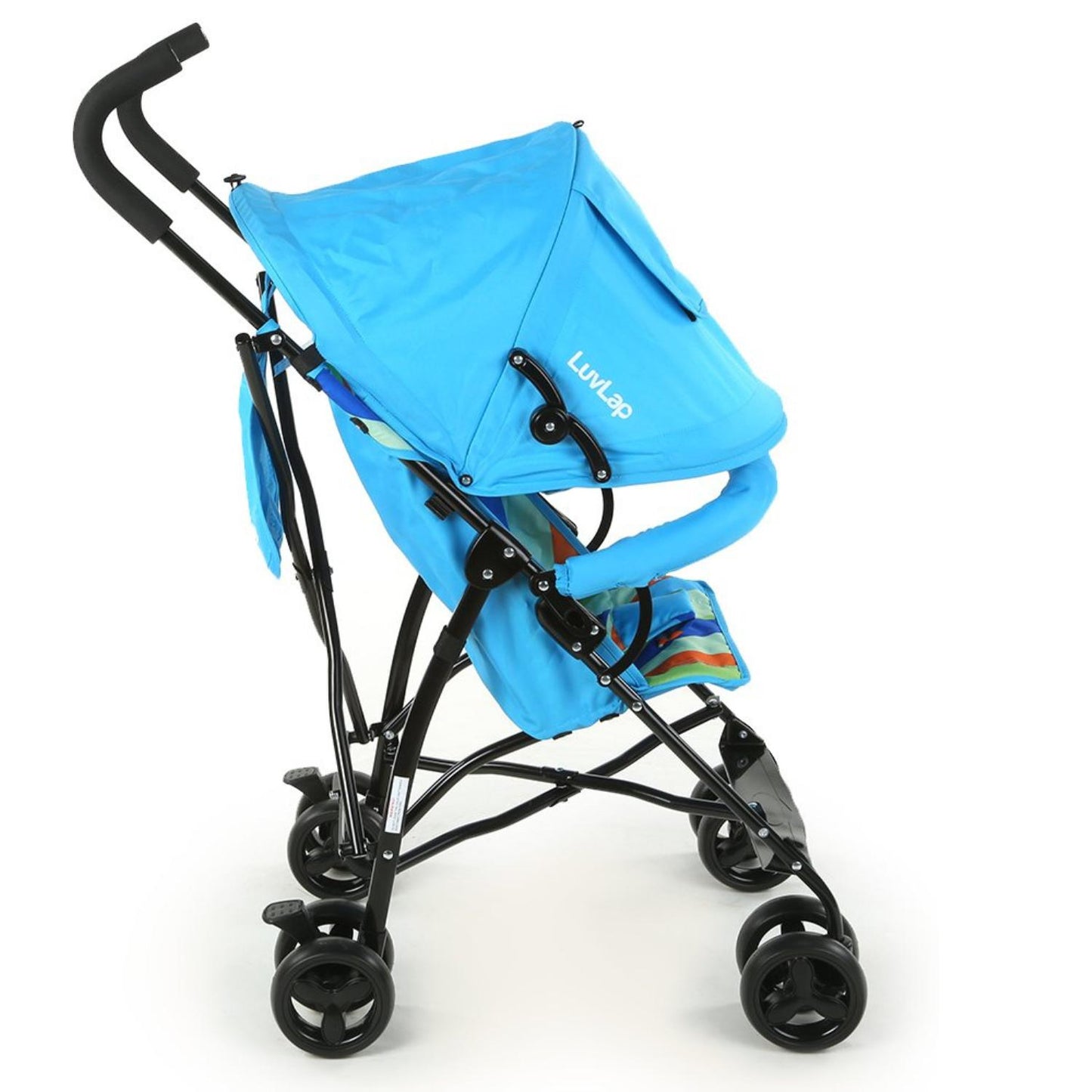 LuvLap Tutti Fruti Compact Travel Baby Stroller/Buggy, 6-36 Months, 5-Point Safety Harness, Adjustable Recline, 15Kg Max, Light Blue-18272