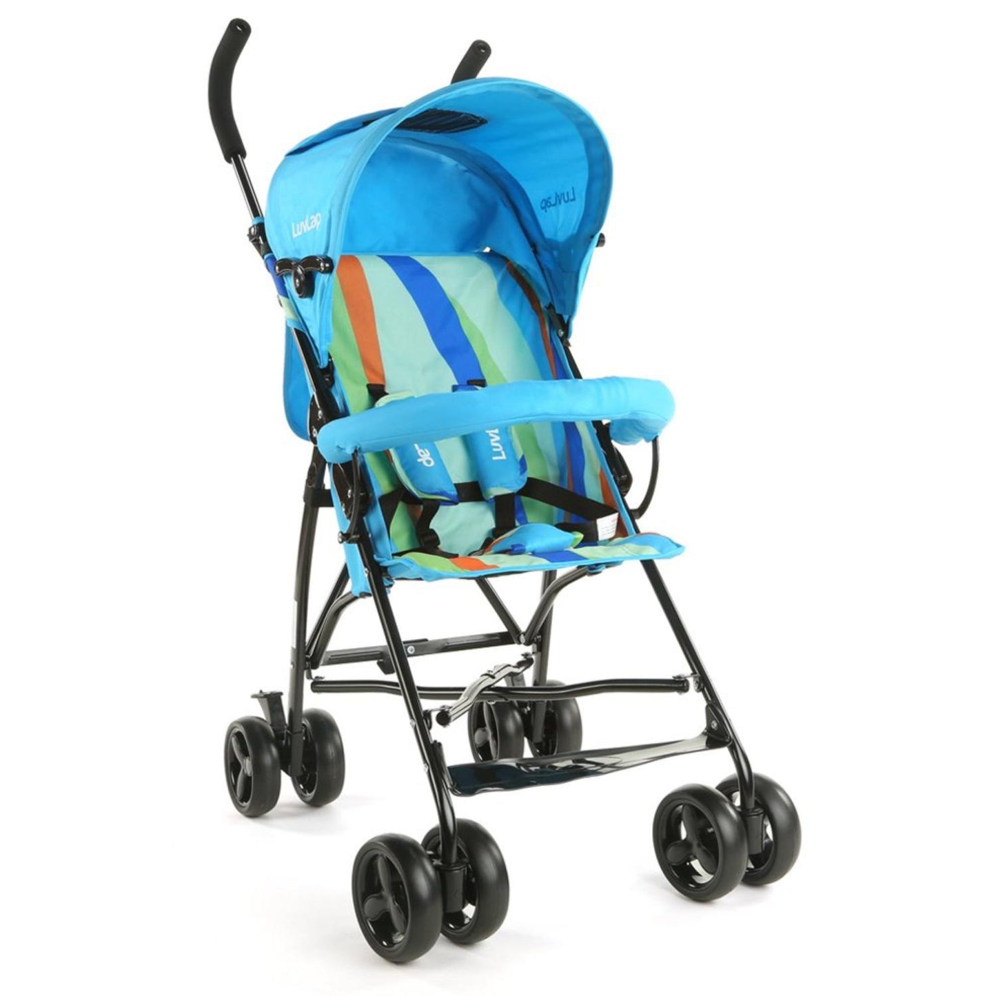 LuvLap Tutti Fruti Compact Travel Baby Stroller/Buggy, 6-36 Months, 5-Point Safety Harness, Adjustable Recline, 15Kg Max, Light Blue-18272