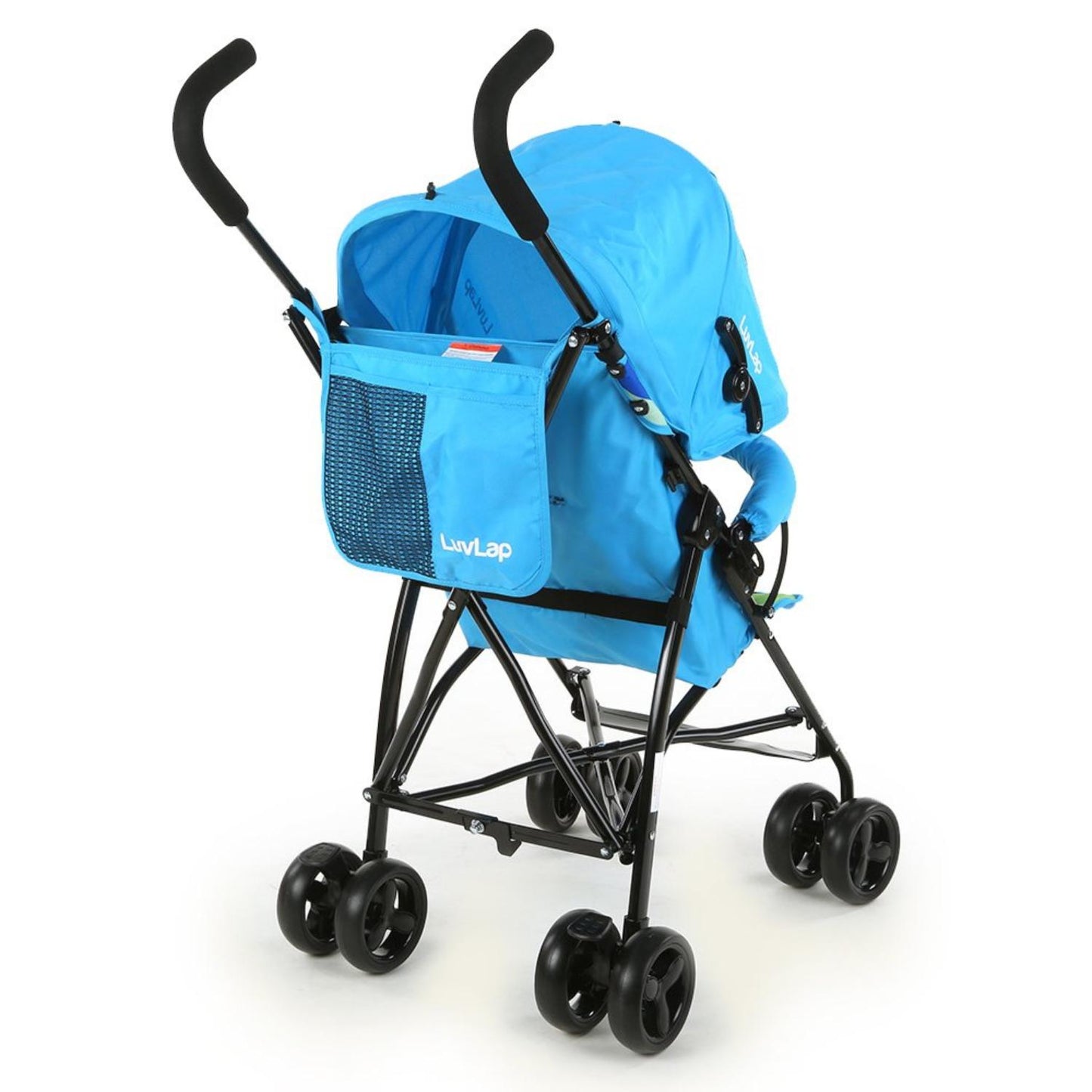 LuvLap Tutti Fruti Compact Travel Baby Stroller/Buggy, 6-36 Months, 5-Point Safety Harness, Adjustable Recline, 15Kg Max, Light Blue-18272