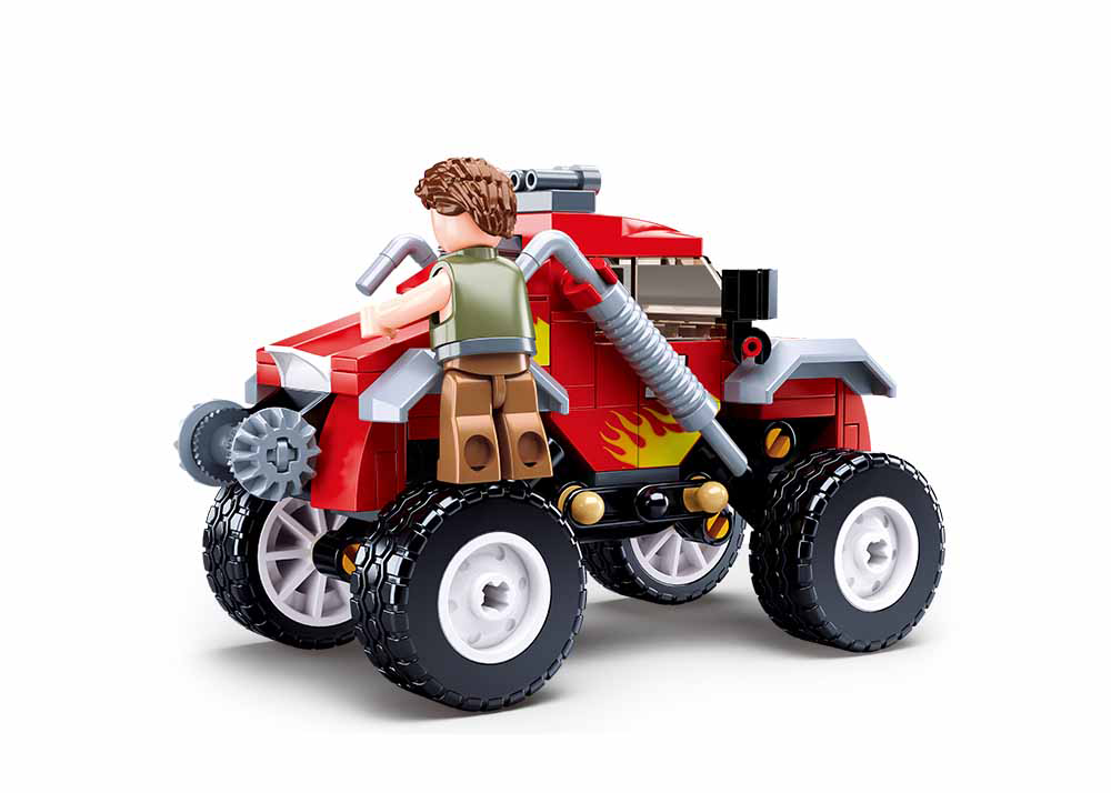 Sluban Off-Road Plastic Building Block Toy Set Brain Game Vehicle Red M38-B1105 (150 pcs) for Kids 8+ Years Multicolor