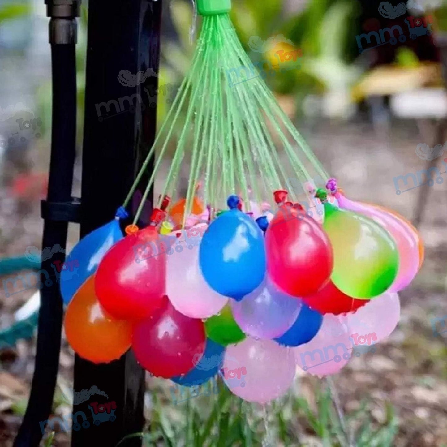 MM TOYS Automatic Fill & Tie Magic Water Balloons – 111 Self-Sealing Holi Water Balloons – Fast Fill in 60 Seconds – Festival & Summer Outdoor Fun