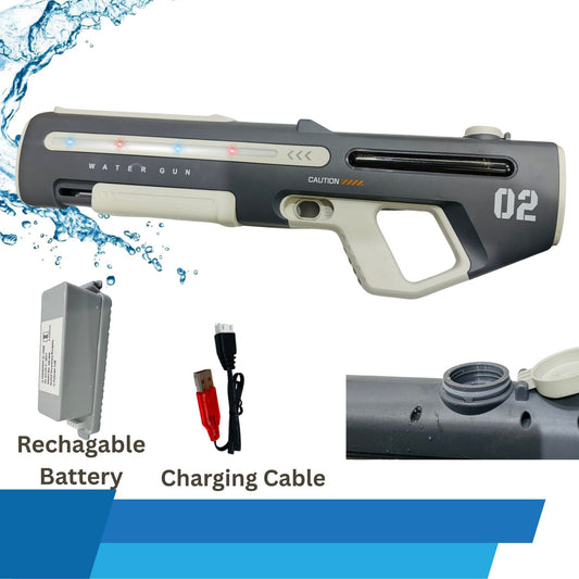 MM Toys Big Size Rechargeable Water Gun for Kids (750ml) – LED Light Electric Water Blaster for Summer & Holi Play (Age 5+)