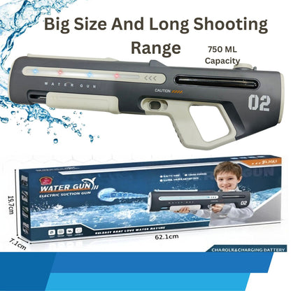 MM Toys Big Size Rechargeable Water Gun for Kids (750ml) – LED Light Electric Water Blaster for Summer & Holi Play (Age 5+)