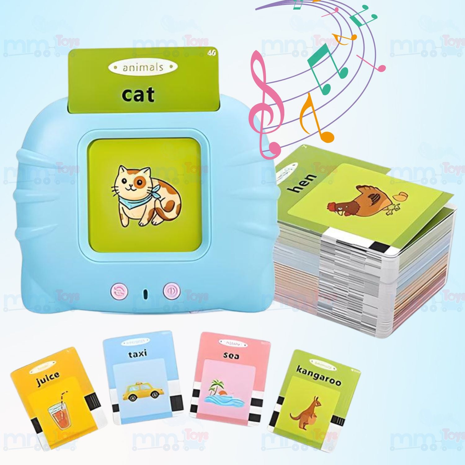 MM Toys Speak N Play Interactive Preschool Electronic Learning Toy with 112 Digital Flashcards Rechargeable With Educational Sounds Images For 2 3 4