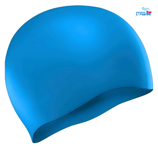 MM TOYS AquaSeal Silicone Swimming Cap Sensational Watertight Comfort, Tear-Resistant, Sky Blue