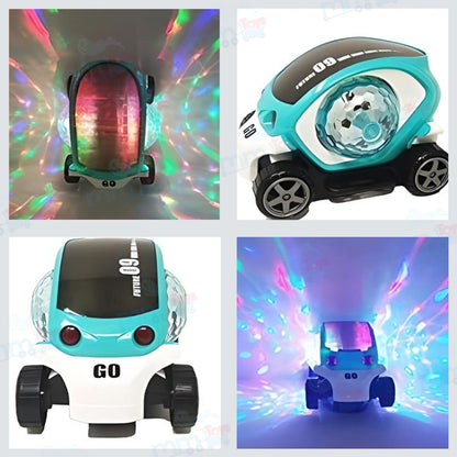 MM TOYS Rotating Stunt Car 360° Toy with 3D Lights & Music | Multi-Color Flashing Light for Kids’ Birthday Gift