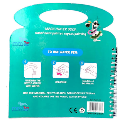 MM TOYS Magic Paint with Water Coloring Book: Reusable Educational Toy for Kids, Doodle Game for 3-5 Year Olds