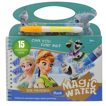 MM TOYS Magic Paint with Water Coloring Book: Reusable Educational Toy for Kids, Doodle Game for 3-5 Year Olds