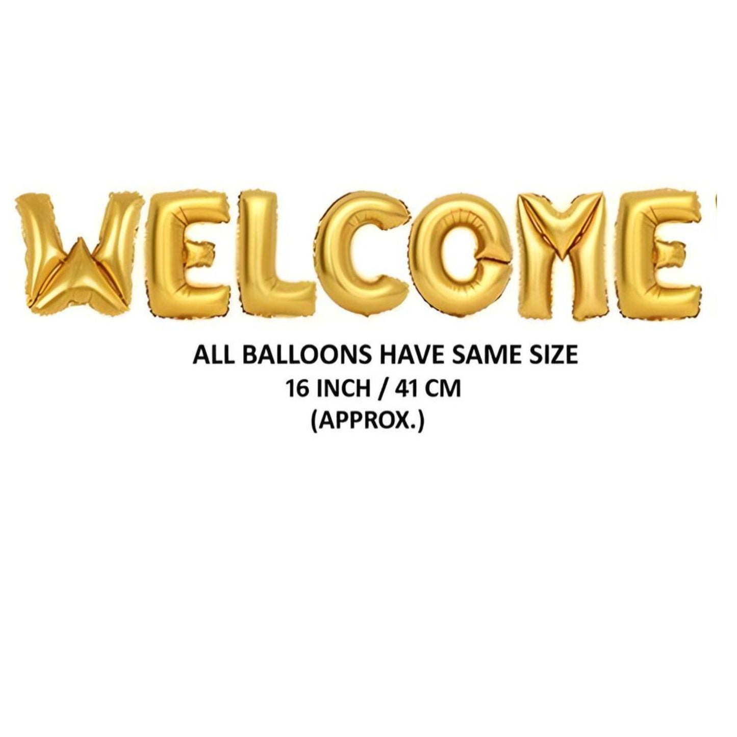 MM TOYS Inflatable Welcome Foil Balloon for Party Decoration - Durable, Easy-to-Inflate, Reusable -  Golden