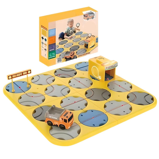 MM Toys DIY Track Maze Construction Set Race Car Track Puzzle with Educational Blocks Interactive Play for Kids Multi-Color