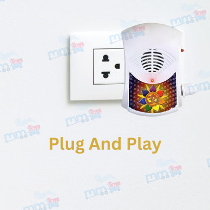 MM TOYS 10 In 1 Gayatri Mantra Chanting Box, Mini Plug And Play Device with Volume Control- White