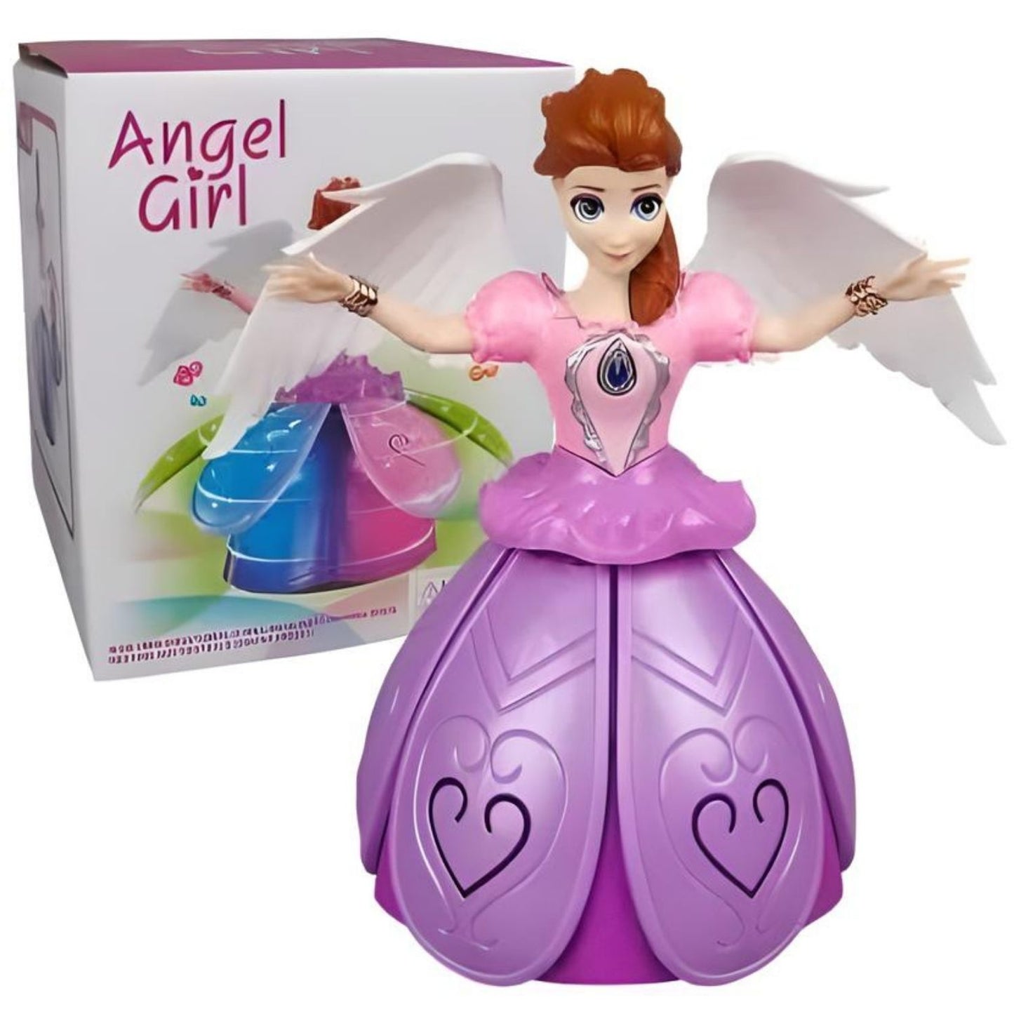MM TOYS Angel Girl Musical Fairy Doll Toy with Dancing & 360 Degree Rotation for Kids - Colorful Light Display