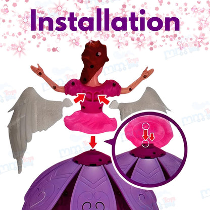 MM TOYS Angel Girl Musical Fairy Doll Toy with Dancing & 360 Degree Rotation for Kids - Colorful Light Display