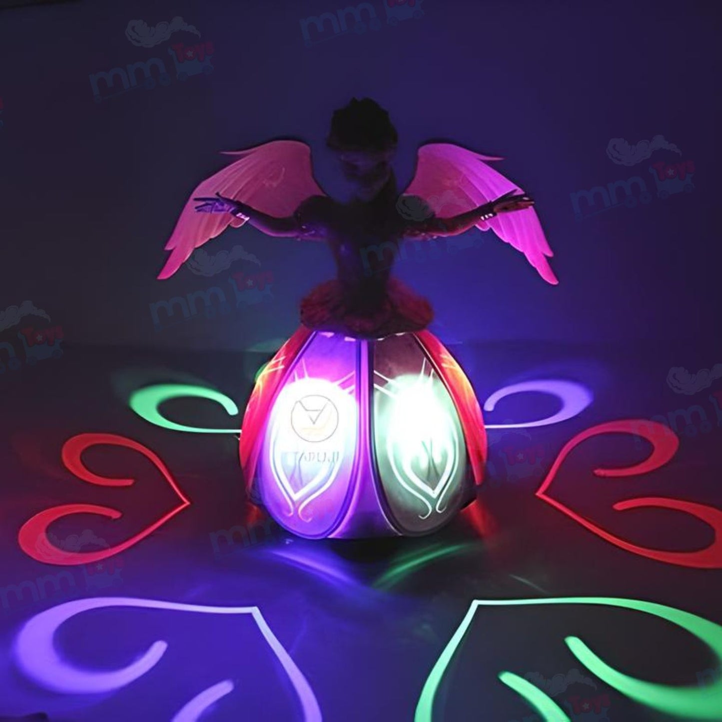 MM TOYS Angel Girl Musical Fairy Doll Toy with Dancing & 360 Degree Rotation for Kids - Colorful Light Display