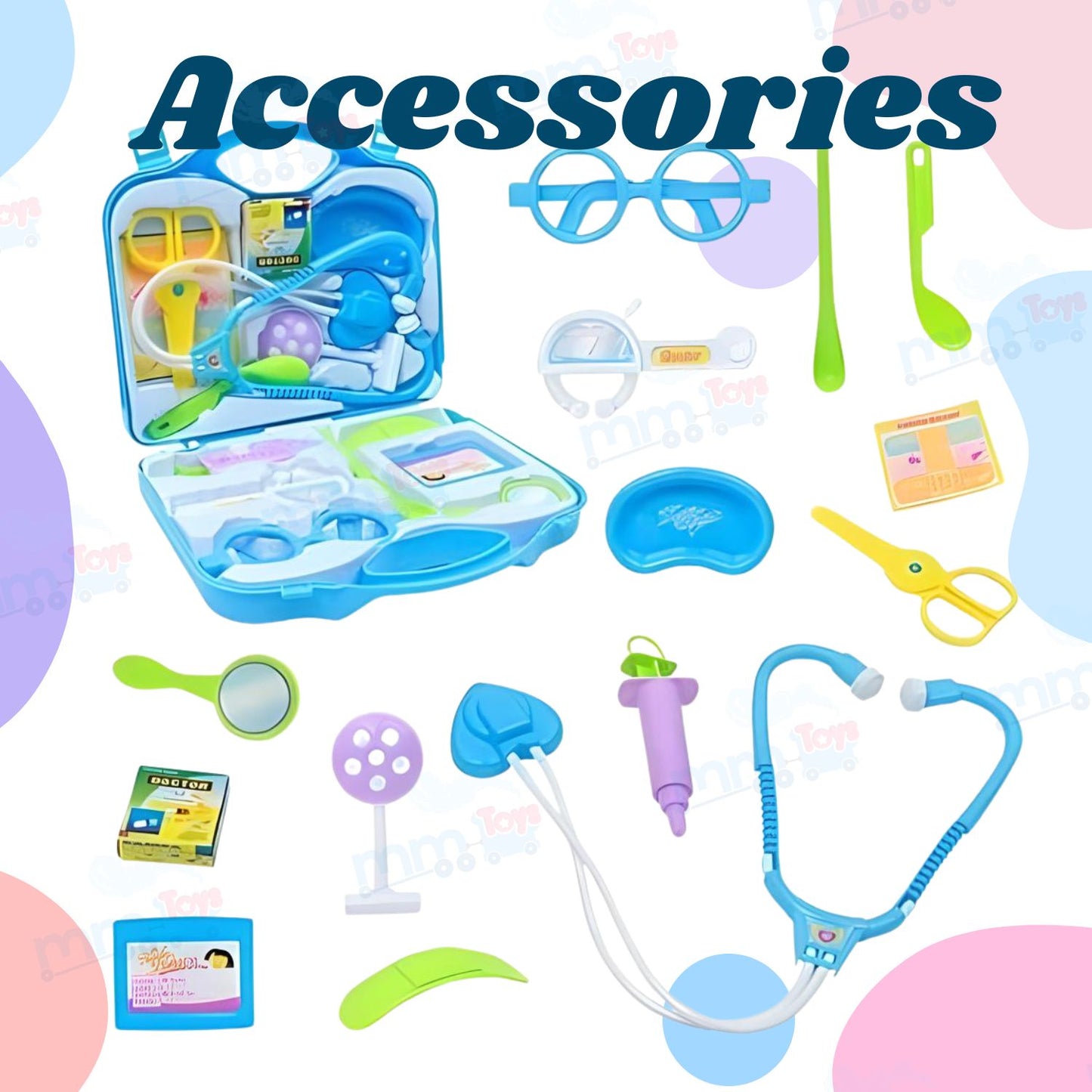MM TOYS Doctor Play Set with Carry Case - Ideal Pretend Role Play Toy for Kids (3+ Years) - Suitable for Girls and Boys