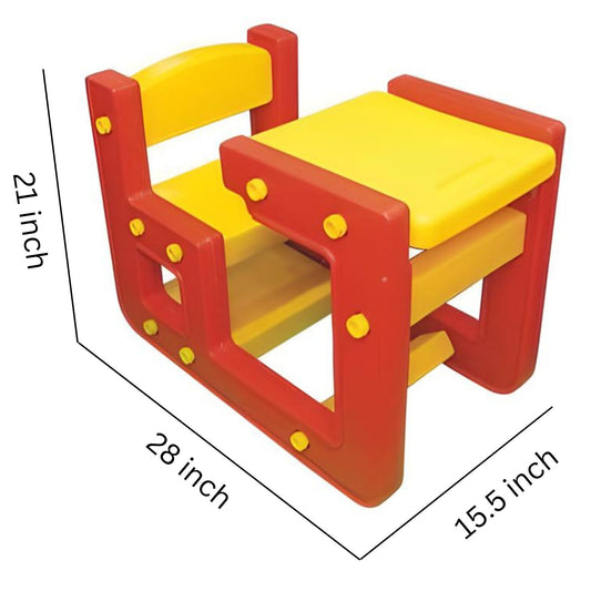 PlayGro Heavy Duty Plastic Table Chair Desk Set For 3 To 8 Year Kids