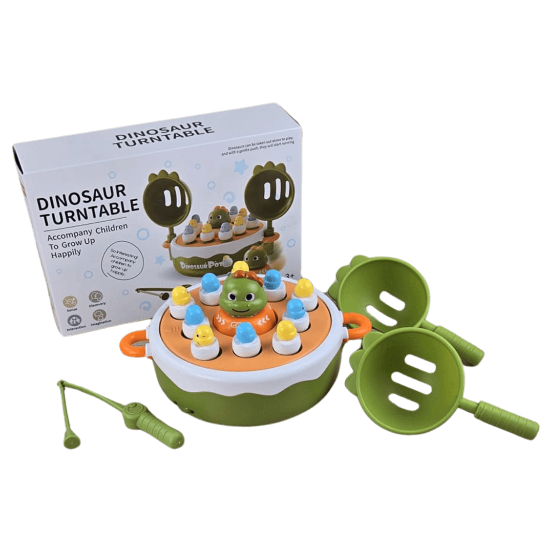 Dinosaur Turntable Electronic Balancing Game for Kids – Rotating Dinosaur Skill Toy with Music, Fine Motor and Hand-Eye Coordination Activity