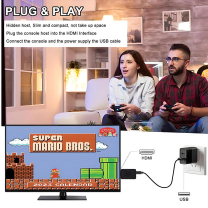 Sameo Micro Genius 8-Bit HDMI Video Gaming Console for Children, Featuring 800 Classic HD Games - Ideal Birthday Gift for Boys and Girls