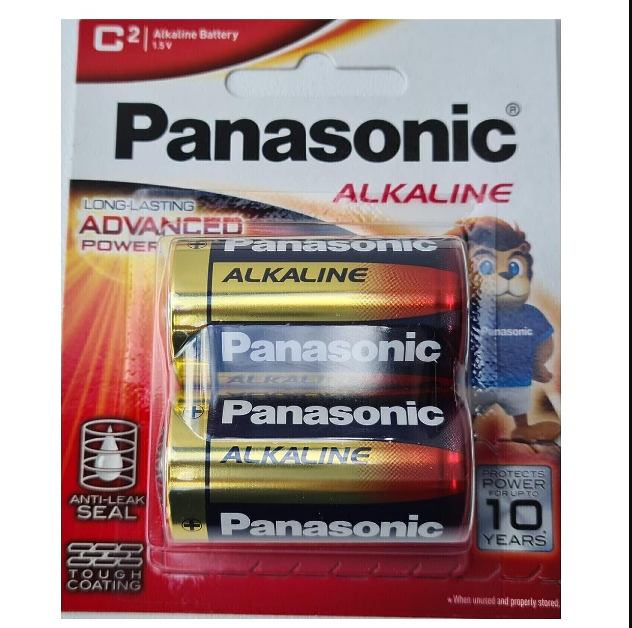 Panasonic Alkaline C Battery LR14T/2B Pack Of 2 Pcs Advanced Power