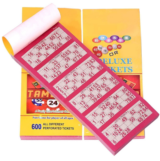MM TOYS Tambola Tickets - 1200 Tickets (2 Book) | Each Book Contains 600 Tickets | Bingo Game Tickets | LOTO Tickets -Paper Tickets