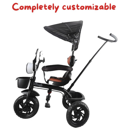 Toyzoy Kids Tricycle Foldable Canopy with 360 Degree seat Rotating Tricycle for girls and Boys Gifting purpose Age group 2 to 5 years TZ-558 (Black)