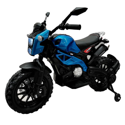 MM TOYS Electric Bike Ride-On - Heavy Duty, 12V, Capacity Up To 40 Kg, Perfect For 3-9 Year (DLS 01) - Blue Painted