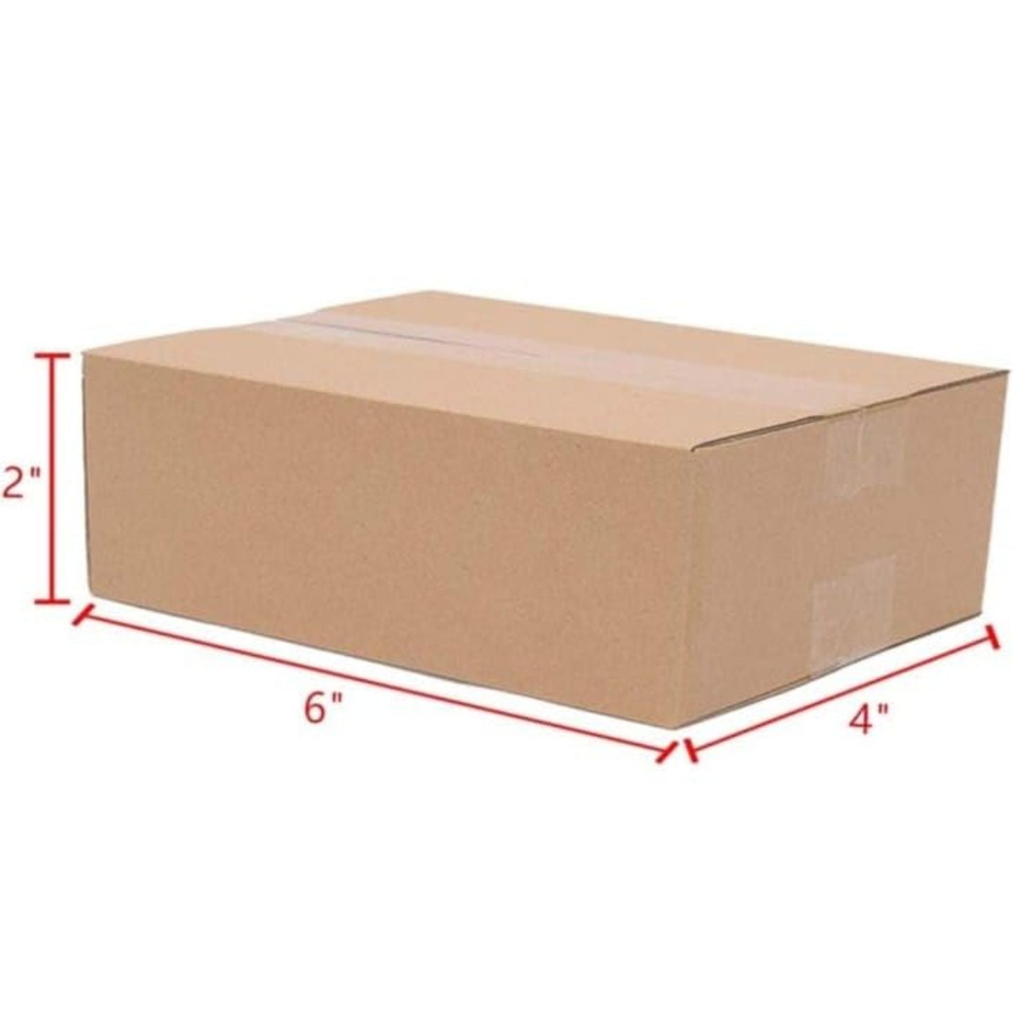 MM TOYS 3 Ply Brown Corrugated Box For Packing 6x4x2 Inches-Pack of 50