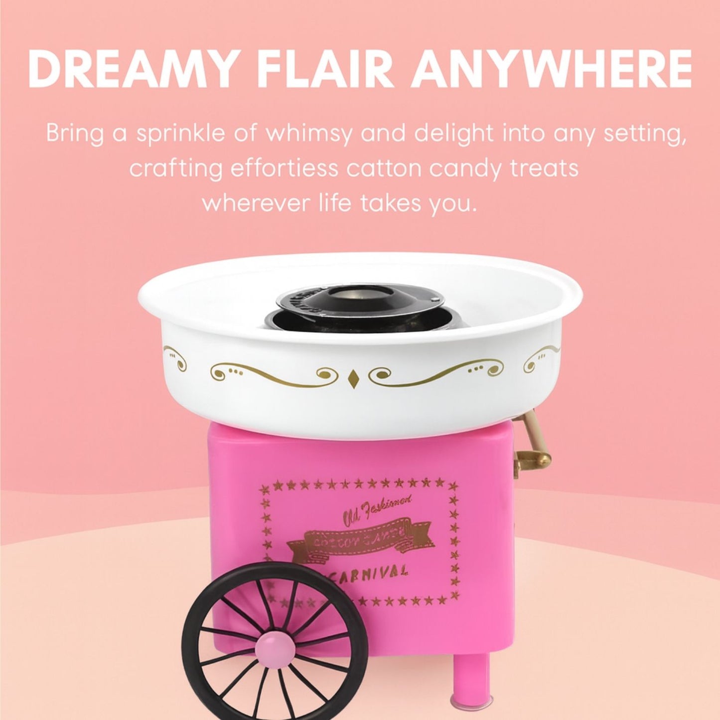 Retro design candy floss machine on kitchen counter