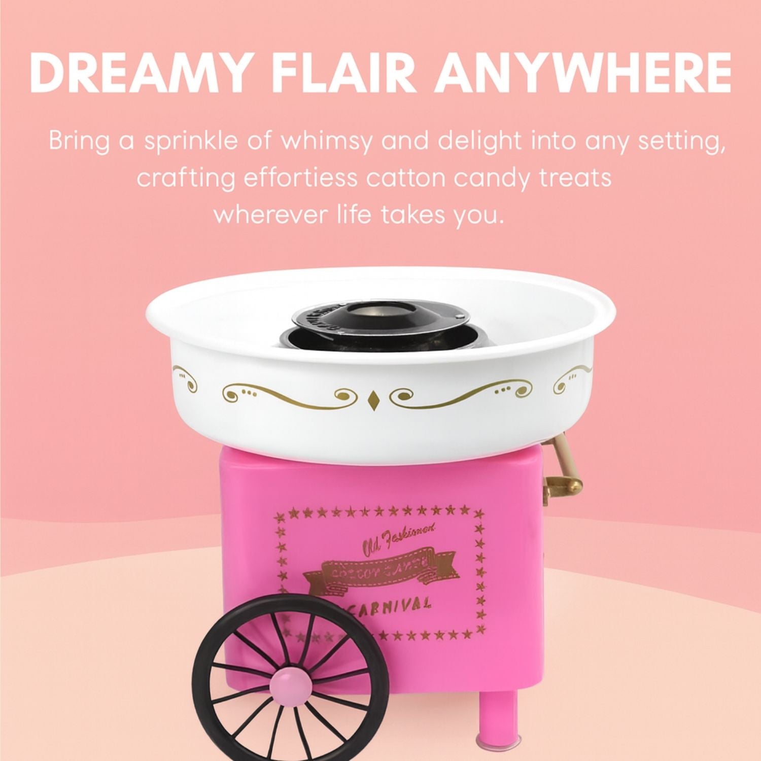 Retro design candy floss machine on kitchen counter