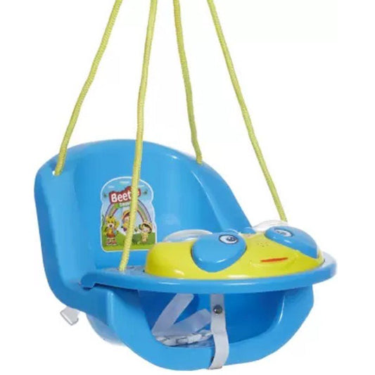 Dash Funride Beetle Musical Swing , Safety Belt, 1-5 Years, Heavy Duty, Indoor/Outdoor Fun, Blue/Yellow
