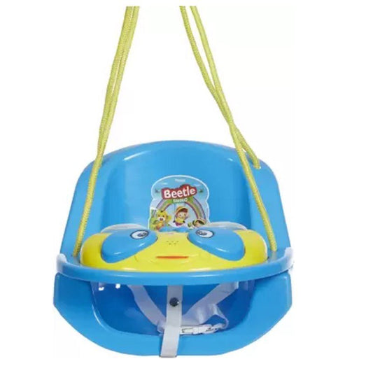 Dash Funride Beetle Musical Swing , Safety Belt, 1-5 Years, Heavy Duty, Indoor/Outdoor Fun, Blue/Yellow