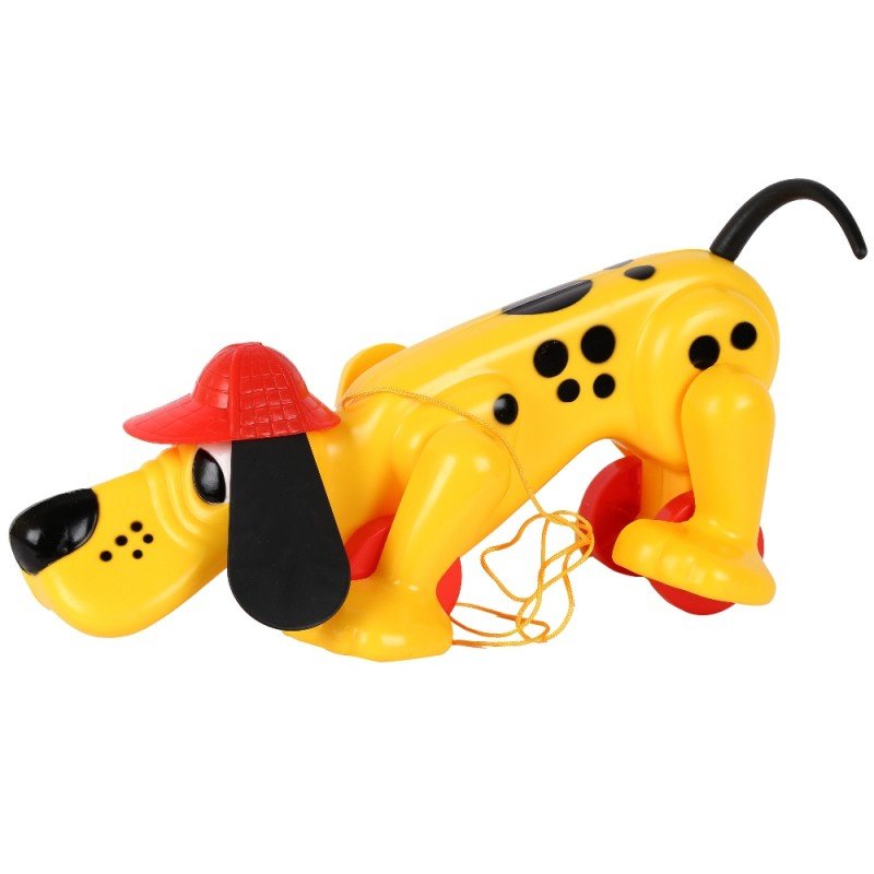 Giggles Digger The Dog Pull Along Plastic Toy For Kids 1 Year Above - Yellow