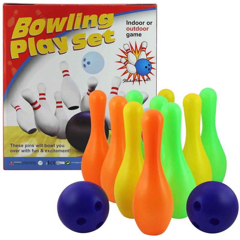 EKTA Bowling Set (Medium), 6 Pins Game, Enhances Motor Skills, Fun and Safe, for 3 to 10 Year Kids, Multi-Color