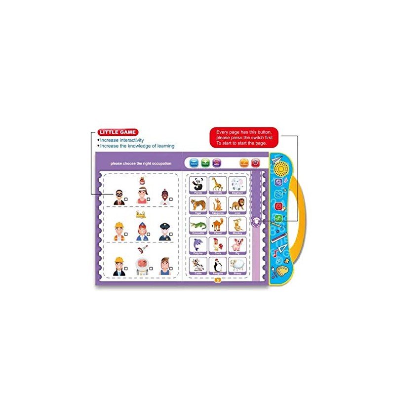 MM TOYS ELECTRONIC KIDS INTELLECTUAL E LEARNING BOOK WITH READING AND SOUND WITH TOUCH FOR 1 YEAR TO 5 YEAR BOY AND GIRLS