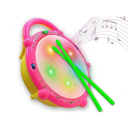 Electronic Musical Drum with Lights Toy for Kids Two Sticks Included 168-23 Flash Drum For 2 To