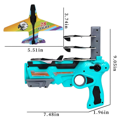 MM Toys  Air Battle Rapid-Launch Foam Glider Plane Gun, 4 Planes, ABS Plastic, Ages 3+, Multicolor