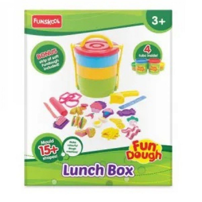 Fundough Lunch Box Shaping and Sculpting Playset for Creative Fun - 3 Years and Up
