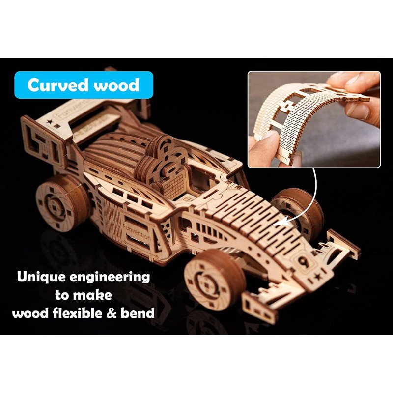 FUNVENTION- DIY CAR FOR LITTLE SCIENTIST IN EVERY KID FUNVENTION F1 RACER CAR - DIY FUNCTIONAL MECHANICAL MODEL 3D PUZZLE STEM Learning