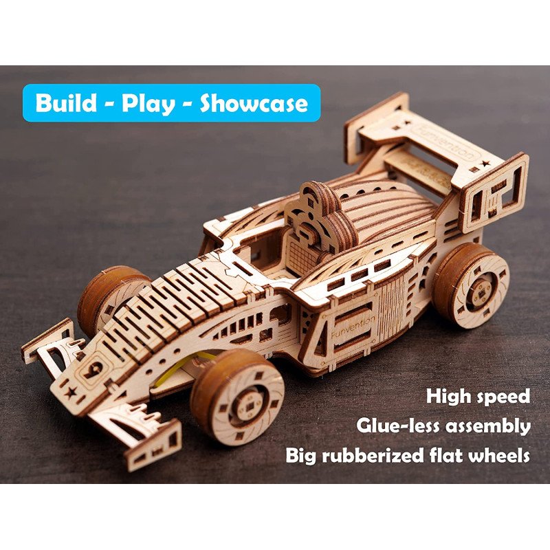FUNVENTION- DIY CAR FOR LITTLE SCIENTIST IN EVERY KID FUNVENTION F1 RACER CAR - DIY FUNCTIONAL MECHANICAL MODEL 3D PUZZLE STEM Learning