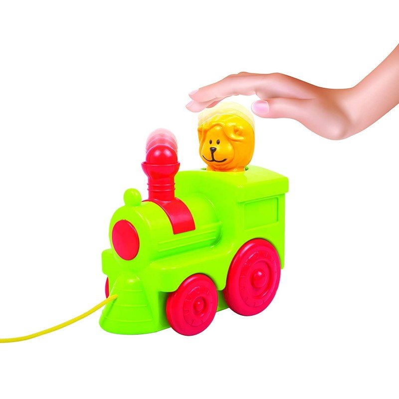 Giggles 2 in 1 Toy Train Colourful Animal Pull Along Walking Shape Sorting Pretend Play Toy for 18 Months Toddlers