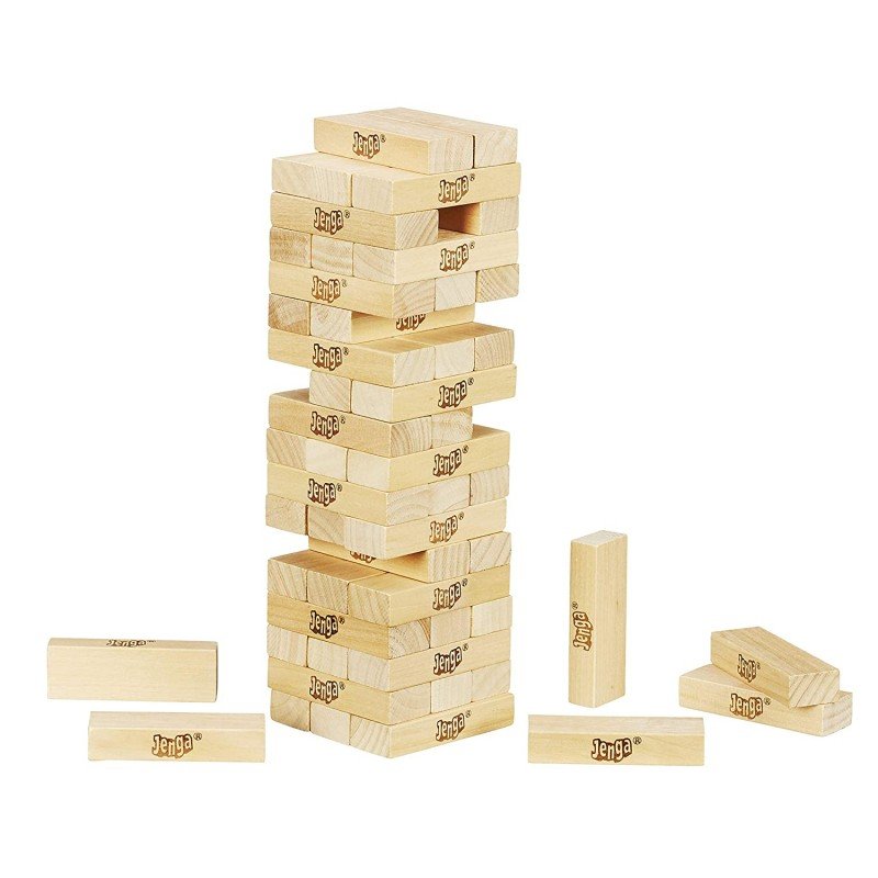 Hasbro Classic Jenga Wooden Blocks - Stacking Tower Game for Kids 6+ Years