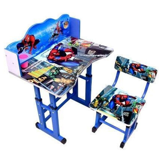 MM TOYS Heavy Duty Study Table Chair Set Multipurpose With 4 Adjustable Size For Kids For 3 To 14 Years - Blue - Design May Vary