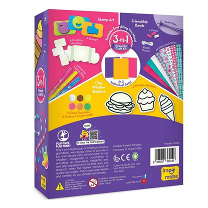 Imagimake 3-In-1 Awesome Craft Kit - Creative Toy & DIY Set for Kids Make 10+ Cool Projects