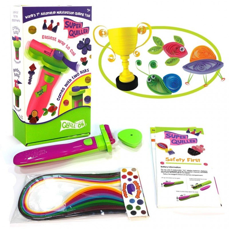 IMAGIMAKE MAPOLOGY QUILL ON WITH SUPER QUILLER AUTOMATED MULTIFUNCTION QUILLING TOOL SET FOR CHILDREN