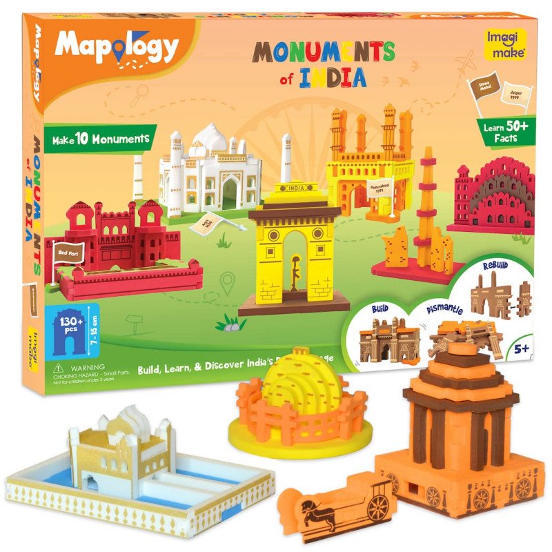 IMAGIMAKE MONUMENTS OF INDIA MAKE 10 MONUMENTS AND LEARN 50+ FACTS DIY KIT BEST GIFT ABOVE 6 YEAR KIDS
